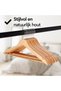 10 Wooden Clothes Hangers - Coat Hanger - Notch and Trouser Bar - Metal Hook - Adults - Brown - 3