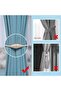 Two-piece upgraded hand-woven rope magnetic curtain tieback set - practical tapered decorative tiebacks, suitable for home and curtains (beige) - 2