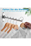 Stainless steel wall-mounted coat hooks, 180° rotatable and foldable, suitable for coat hangers, wardrobe hooks, and bathrooms. - 5