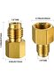 4-Piece Brass Refrigerant Can Adapter R12 Connector 1/2 Inch Female To 1/4 Inch Male Horn Valve Core Vacuum Pump Adapter - 2