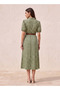 PUFF SLEEVE ELASTICATED MIDI DRESS - 2
