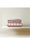 Cotton Quilted Burgundy Color Line Pattern Single Bedspread Set 180X230+50X70 - 4