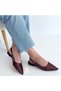Ummar Burgundy Patent Leather Ballerina Shoes - 4