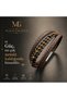 Tiger's Eye Men's Bracelet Hand Knitted Genuine Calfskin & 4 mm |   Magnetic Steel Clip |   Premium Handmade Silent Monarch - 2