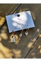 Maisonlune Gold Color Lock Key Heart Figured 3-Piece Hoop Earring Set with Stones Steel Earrings - 4