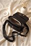 Box Bag with Woven Straps and Lid - Black - 2