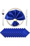 12 Royal Blue Satin Napkins - Silky Smooth Fabric Tablecloth & Decorative Square Napkins - 43*43 cm - For Weddings, Banquets & Parties