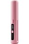 Cordless 2-in-1 Ceramic Hair Straightener & Curling Iron with 4500mAh Battery (Pink)