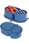 Silicone snack container with lid, portable silicone food storage box, suitable for travel, office, picnic (blue), 2-pack