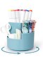 Rotating pencil holder, office desk storage box, 360-degree rotating pen holder (with 3 compartments), large-capacity office pen storage cabinet