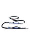 Hands-free running leash, reflective elastic waistband, dual handle controls, blue