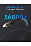 240W USB C to USB C Cable[4ft 2-Pack],Fast Charging USB C Cable with LED Display for MacBook Pro,lPhone15/15Pro/15ProMax,Galaxy S23+/S23Ultra/S22Ultra,etc,Transparent Shell,(Black) - 6