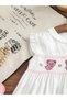 Girls Off-White Embroidered Smocked Dress - 3