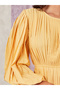 Long Volume Sleeves All Over Pleated A-Line Maxi Dress - 3