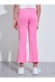 Teen Girls Pink Ribbed Flared Leggings - 4