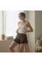 Women's Clothing Lycra Mesh Fabric Black Color Shorts Bb2777 - 2