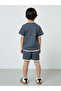 Boys Charcoal Waffle Knit T-Shirt and Shorts Set - 5