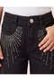 Girls Black Studded Wide Leg Jeans - 3