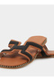 Brown H-Strap Flat Sandals - 3