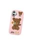 Samsung Galaxy A07 Compatible Case Camera Protector Pink Silicone Couple Phone Case with Bear Pattern - 3