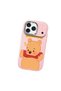 iPhone 17 Pro Max Compatible Case Camera Protector Pink Silicone Couple Phone Case with Bear Pattern - 3