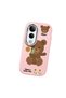 Vivo V50 Lite Compatible Case Camera Protective Pink Silicone Couple Phone Case Bear Patterned - 3