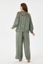 Women's Khaki Italian 100% Linen Mesh Sequin Embroidered Zippered Jacket - Linen Suit with Pants Size 38 - 46 - 6