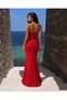 Women's Griter Silvery Red Square Neck Rope Strap Fish Model Collar and Waist Stone Embroidered Evening Dress Graduation Dress - 4
