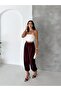 Burgundy Bell-Bottom Woven Trousers - 4