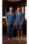 Kly 9050 100% Cotton Buttoned V-Neck Half Sleeve 3-Piece Shorts Pajama Set