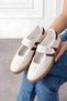 Vicenza Beige Burgundy Striped Strappy Sports Sneaker Shoes - 3