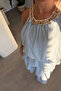 Embroidered Collar, Lined, Layered Dress - Blue - 5