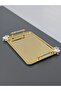 Figured, Metal Handle, Stainless Steel Rectangular Tray Luxury Presentation Tray North Gold-Silver - 7