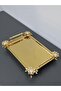 Figured, Metal-Handled, Stainless Steel Rectangular Tray Luxury Presentation Tray North Gold - 6