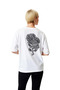 Tree Rings Line Art Design Printed Women's Oversize T-Shirt