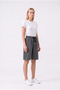 Women's Smoked Above-Knee Shorts Relaxed Fit Casual Sports Bermuda Shorts with Pockets and Laces - 3