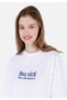 Comfort Fit Round Neck Women's White Short Sleeve T-Shirt - 4