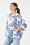 White Italian Shawl Pattern Hooded Zippered Oversize Jacket Blouse 38 - 46 Size - 2