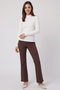 Ribbed Top with Mock Neck and Long Sleeves - 2
