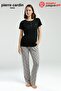 Paris Premium Women's Comfortable Fit Mock Neck Patterned Pocketed Short Sleeve Pajama Set - 4