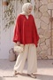 Wide Sleeve Red Kimono