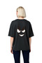 Women's Oversized Cartoon Face Printed Short Sleeve T-Shirt with Exaggerated Eyes Design Relaxed Fit Casual