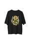 Women's Oversize Graphic Printed T-Shirt Sunflower Vinyl Turntable Music Themed Relaxed Fit Casual Modern - 2
