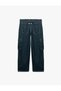 Comfortable Fit Low Waist Cotton Cargo Pocket Jean Trousers - 7
