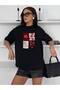 Women's Red Mon Cherry Lip Red Car and Bicycle Collar T-Shirt