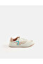 Girls White Striped Low Top Sneakers