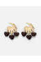 Heart Beaded Textured Metal Earrings