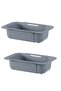 2-piece telescopic drain basket set, sink storage, suitable for fruits and vegetables, gray.