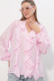 Women's Ruffle Detailed Long Sleeve Shirt 40031 - Pink - 4