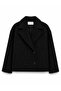 Short Checked Coat - Black -